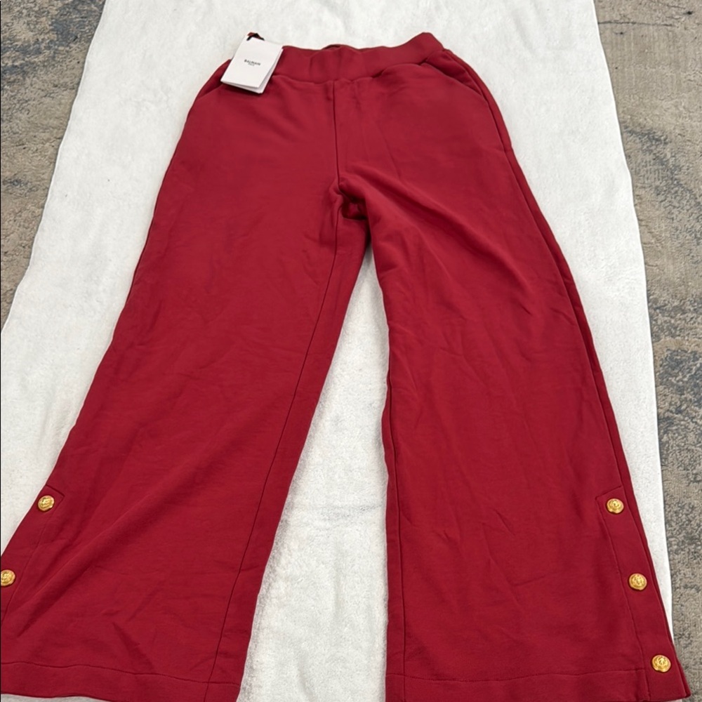 Balmain Red Knit Fabric